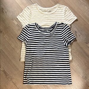 GAP Women's Striped Tees - Forever Soft Tees Navy White and Cream White